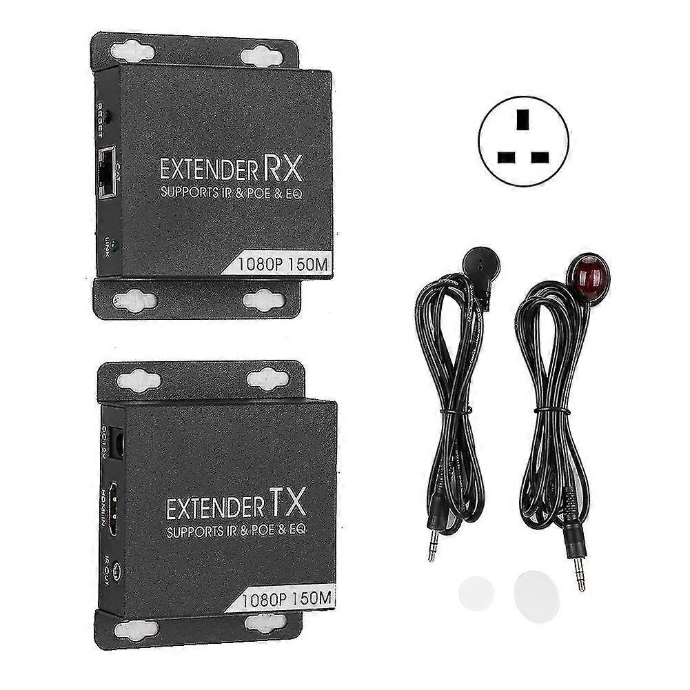 150M HD Single Cable Extender - High Definition Network Transmitter with UK Plug