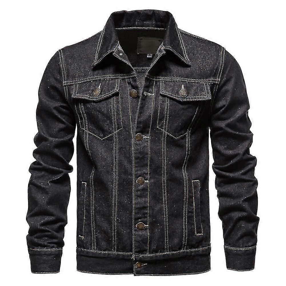 Men's Casual Button Down Denim Jacket Classic Trucker Jean Coat