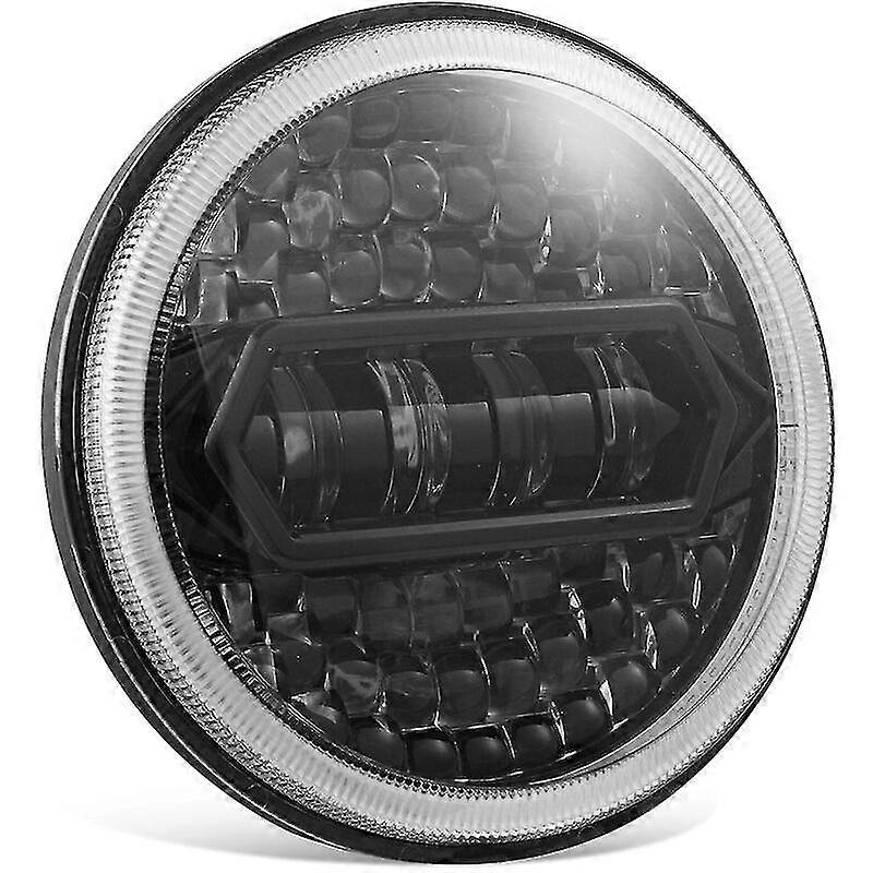 1Pcs Motorrad Led Scheinwerfer 7In 6000K 30000Lm Halokristalllicht Kein Flimmern Ip67 Wasserdicht Drlblinkerabblendlichtfernlicht Scheinwerfer, Mo