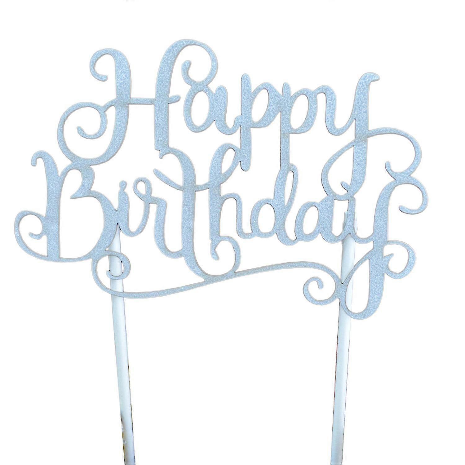 Cake Toppers Shiny Blessing Letters Cake Decoration Happy Birthday Cake Toppers Glod glitter letters-ZZY