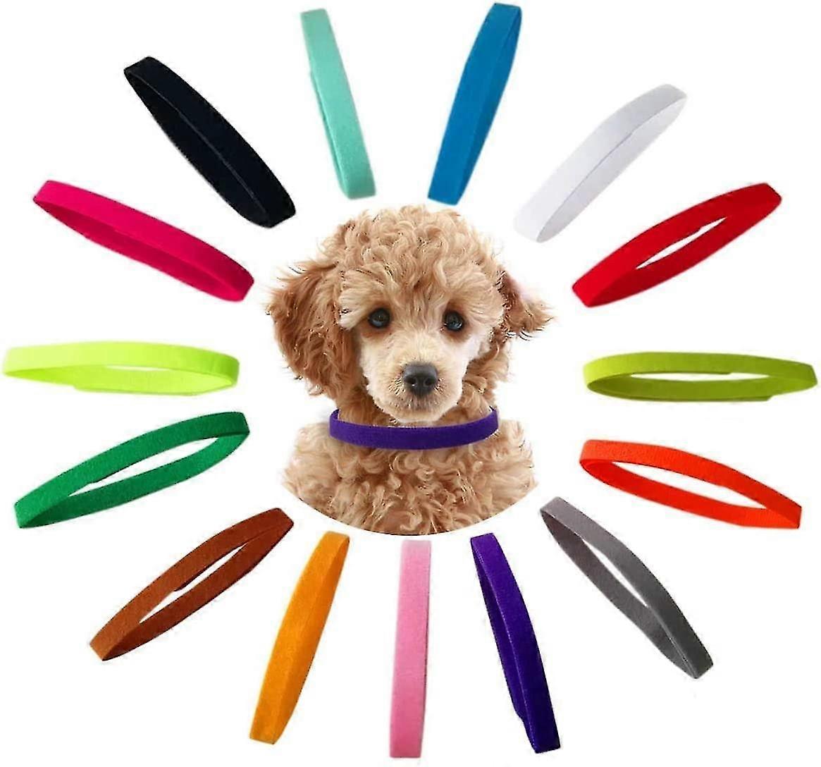 15pcs Puppy Collars,adjustable Puppy Kitten Collars Set,multicolored,l
