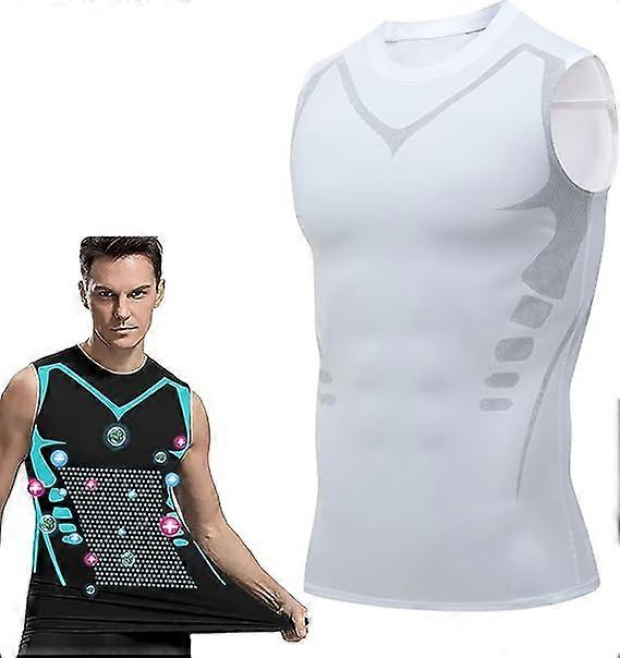 Ionic Shaping Vest, Men Body Shaper, 2023 Uusi versio Ionic Shaping Vest miehille, mukava hengittävä jääsilkkikangas
