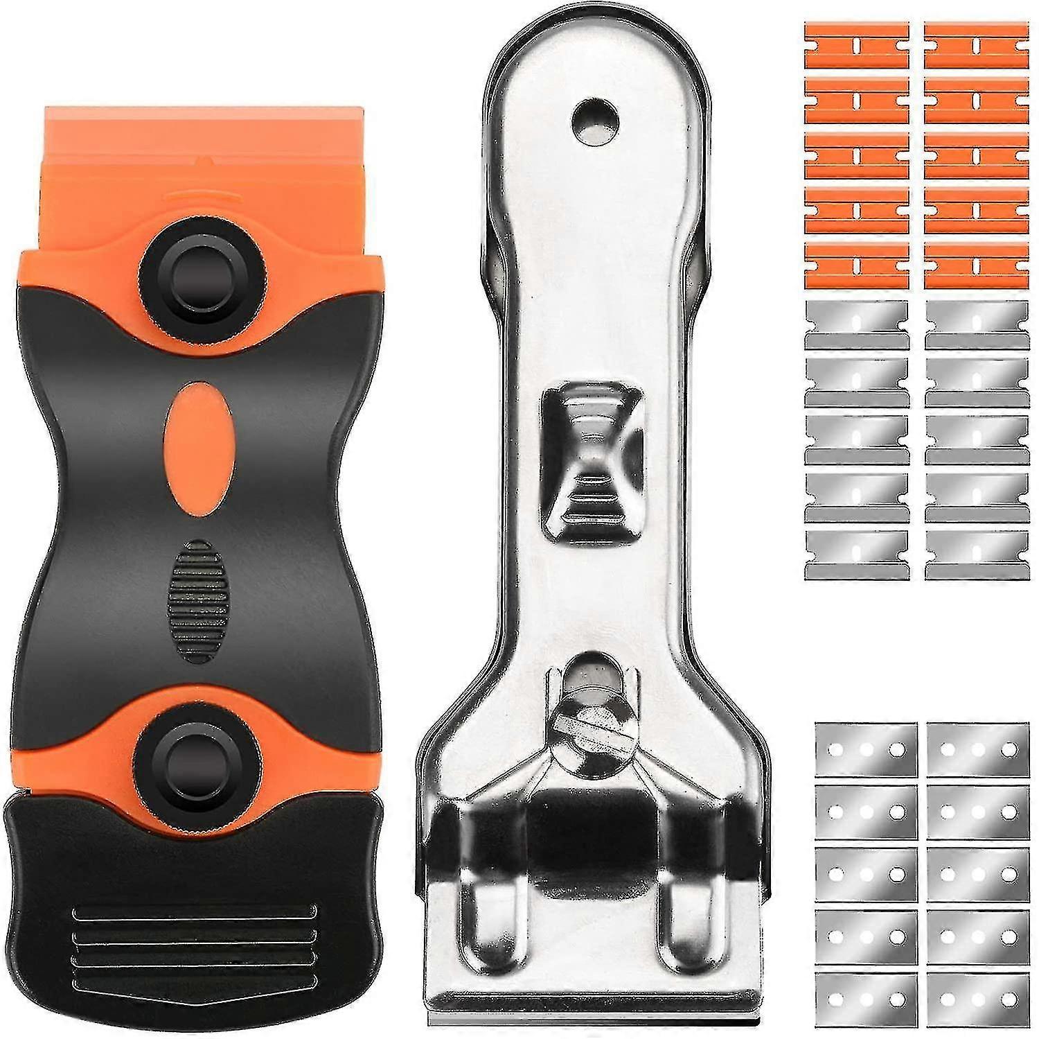 2 Pcs Scrapers Tool Set With 30pcs Blades, Removal Scraper Scraping Paint