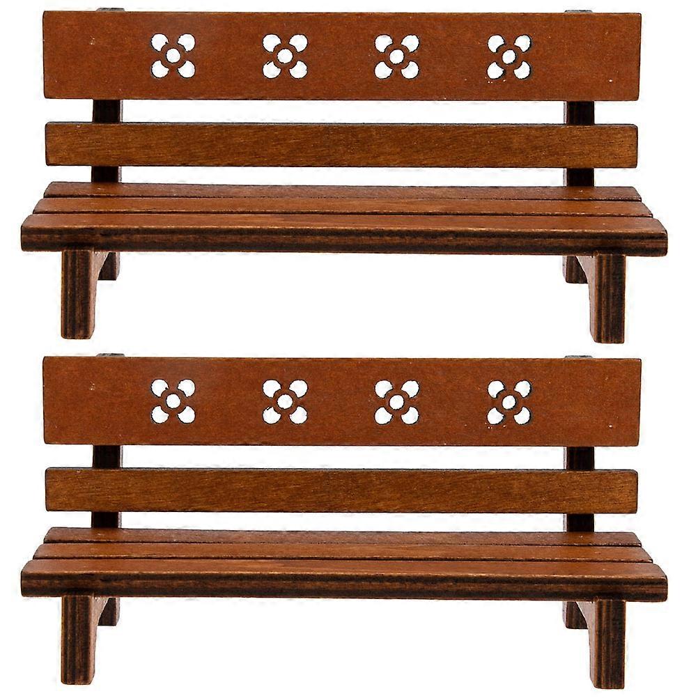 2 قطع مصغرة حديقة مقاعد مايكرو حديقة مقاعد البدلاء ميني بارك مقعد لبيت الدمية