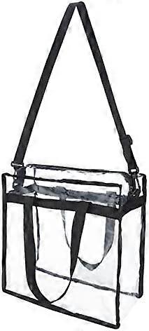 Borsa Trasparente In PVC 30x15x30 Cm | Approvata Per Stadi E Concerti | Tracolla Regolabile E Manici Robusti