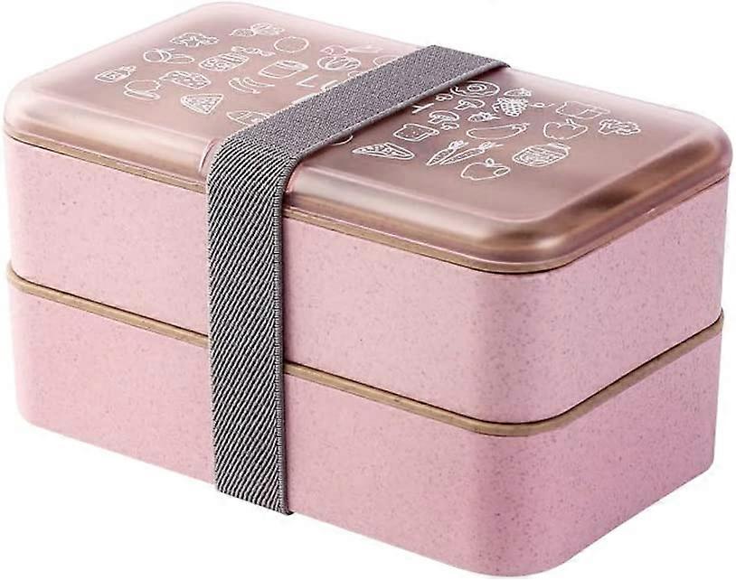 Bento Box Lunch Box 2 Tiers BPA Free with Reusable Cutlery Japanese Style Lunch Boxes