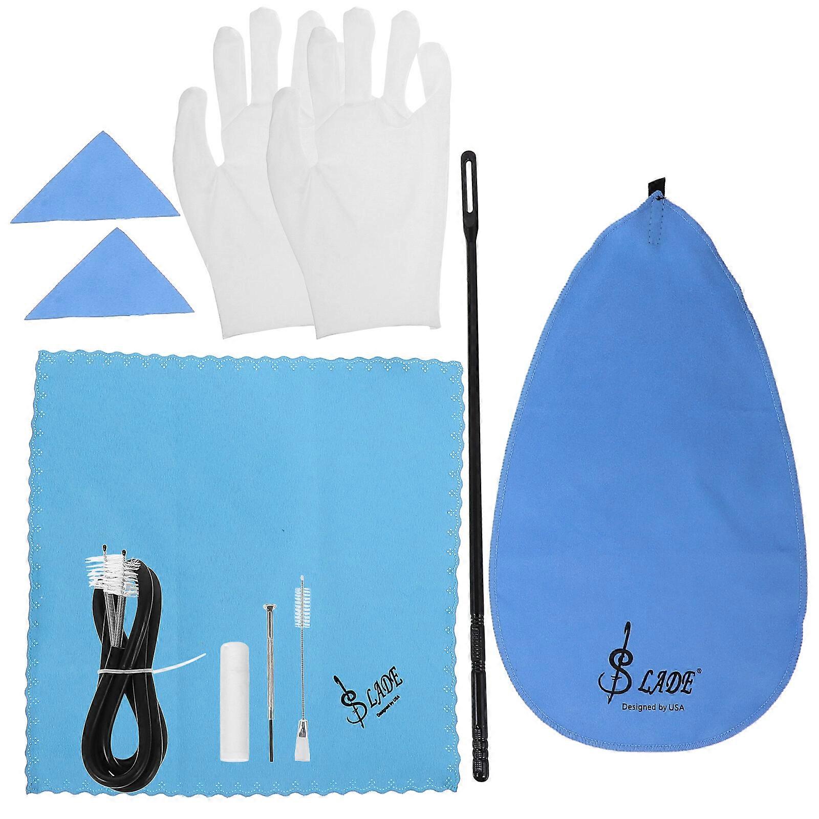 9pcs Entretien de la flûte Outils de nettoyage Kit de nettoyage de flûte Outils de nettoyage d’instruments