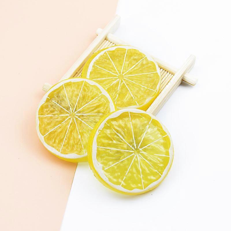 12Pcs Imitation Lemon Slice Artificial Fruit Highly Realistic Model