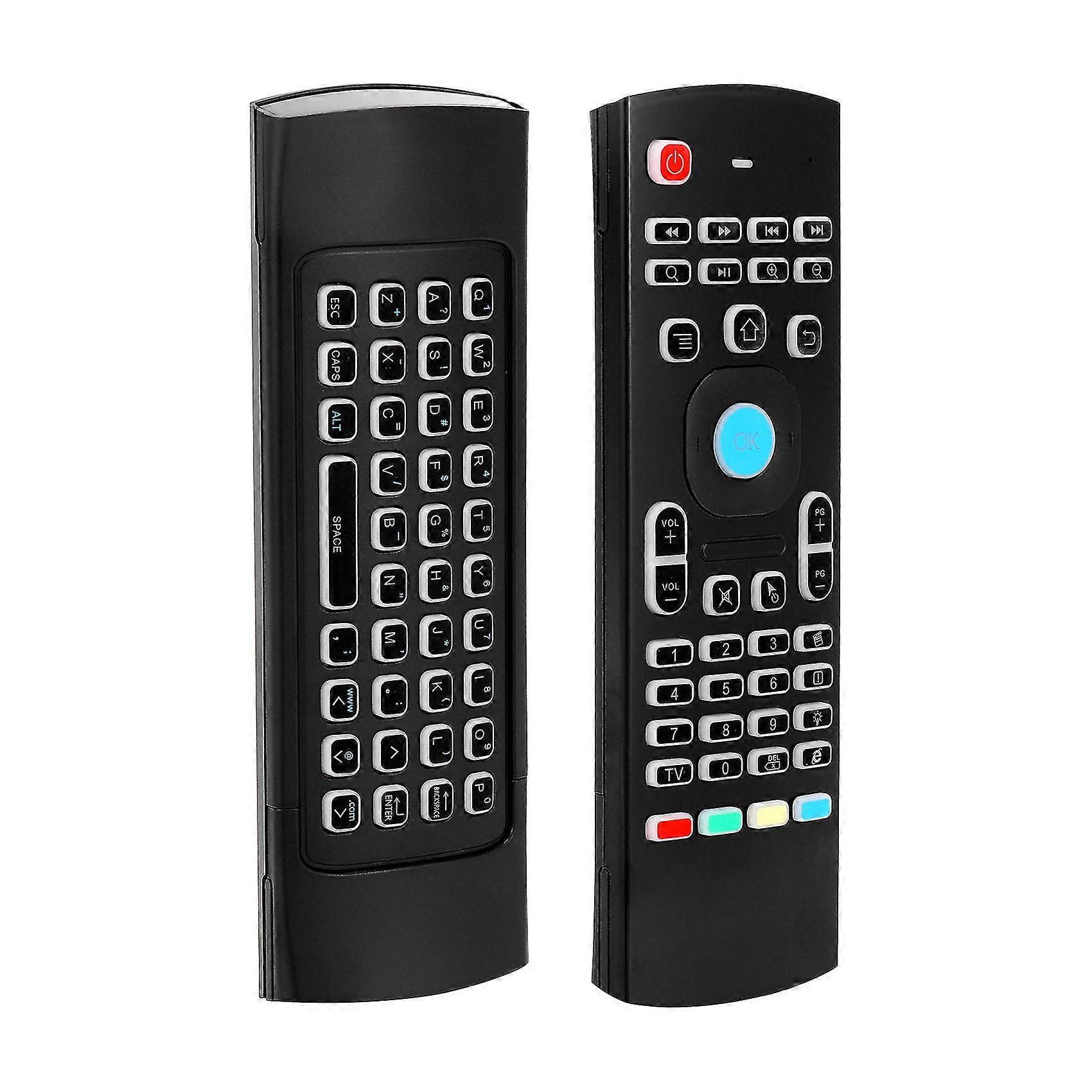 Air Mouse pentru Android TV Box, Mini Wireless Keyboard Air Remote Mouse Control with Rgb Backlit Mx3 Pro Ir Learning