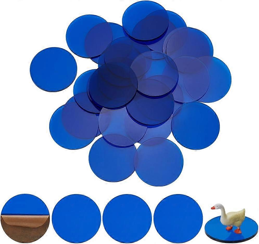 30 Pcs Royal Blue Circular Miniature Bases 2 Inch Acrylic Round Figure Sheet Figure Disc Flat Round Model Display Base for Wargaming Boardgaming Colle