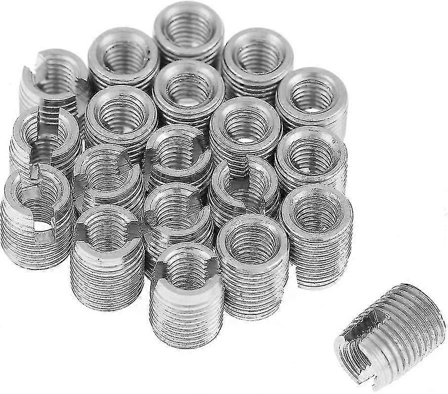 20pcs Self Tapping Threaded Insert - M3 X 6mm Slotted Screw Thread Insert Nut For Helical Repair