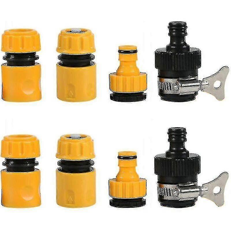 Plastic Garden Hose Connector Set Including Quick Release Connector 1/2' 3/4' Threaded Tap Connector And Round Tap Connector For Garden And Home