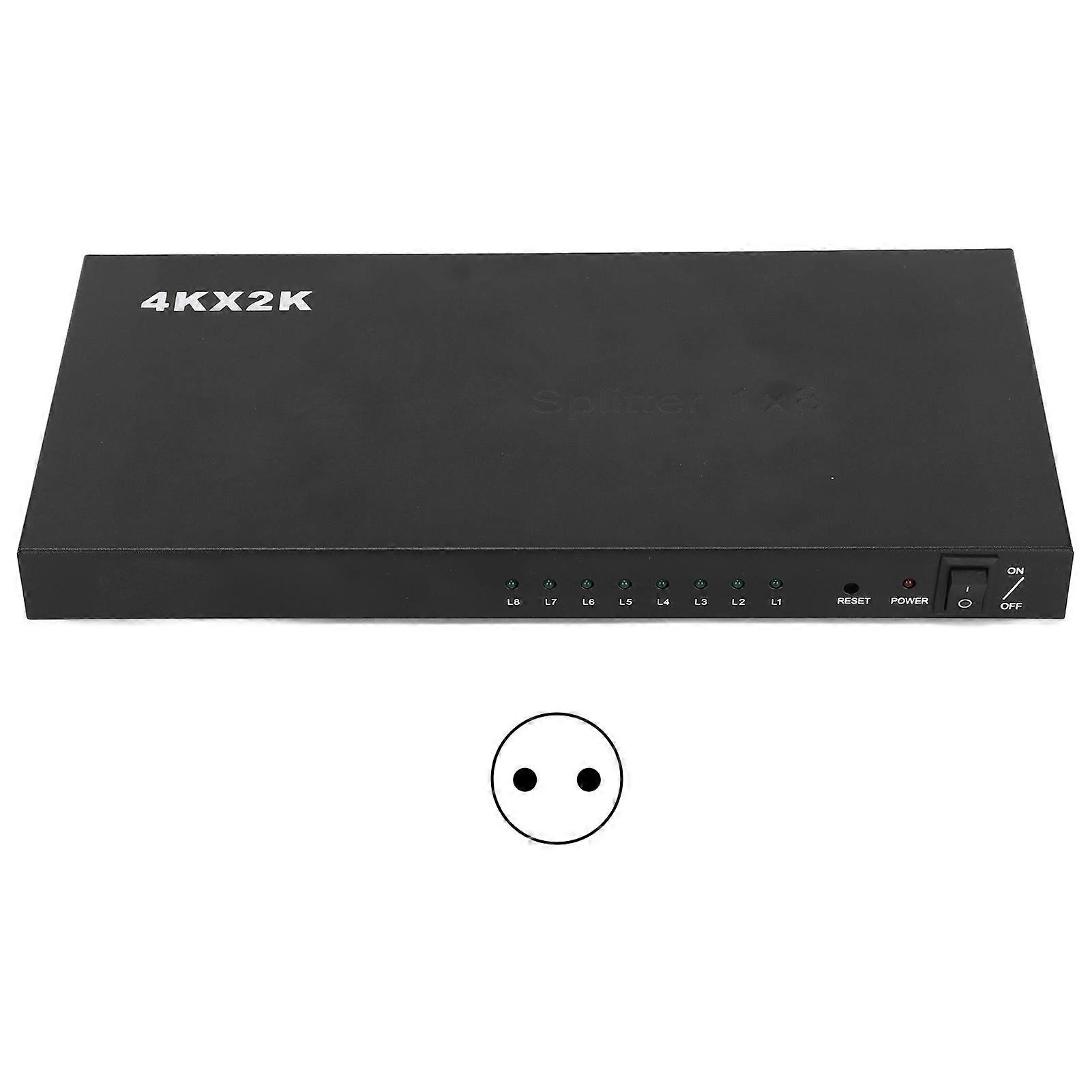 ANQ?218 4K 1x8 Splitter 1 Input 8 Output Active 8 Channel HD Multimedia Interface Duplicator Audio Video AmplifierEU Plug