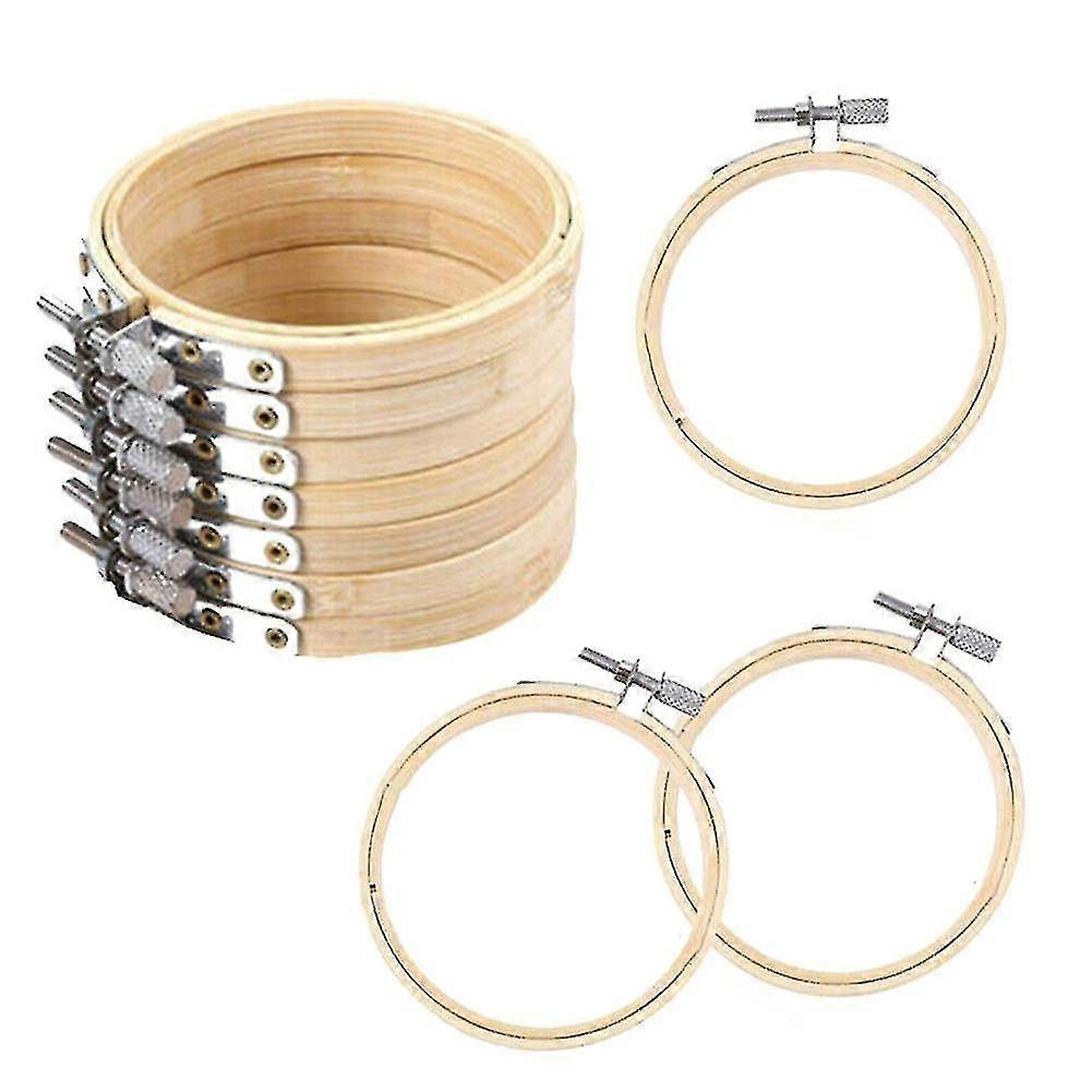 10 st DIY korsstygnsbrodericar justerbar bambu ringstöd