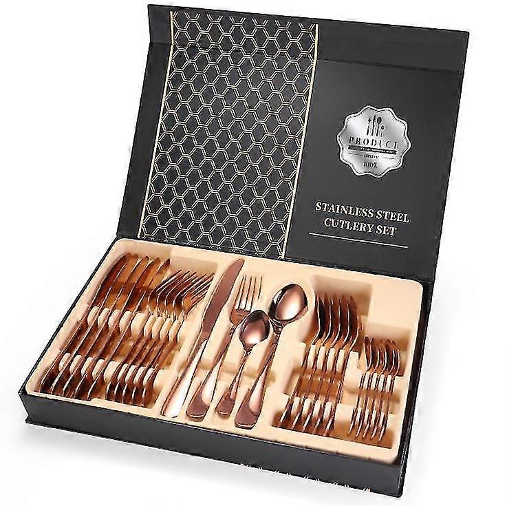 24 Pcs Stainless Steel Flatware Set Cutlery Set Service