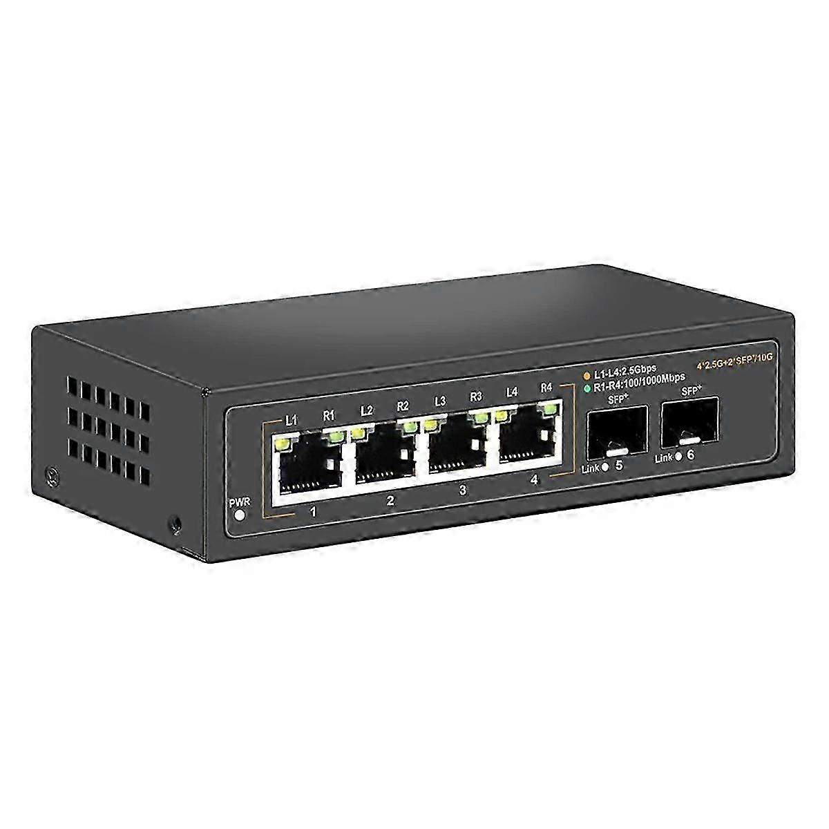 Unmanaged Ethernet Switch 2.5g With 4 X 2.5g Base-t Ports And 2 X 10g Sfp Uplink Port,for 100/1000/