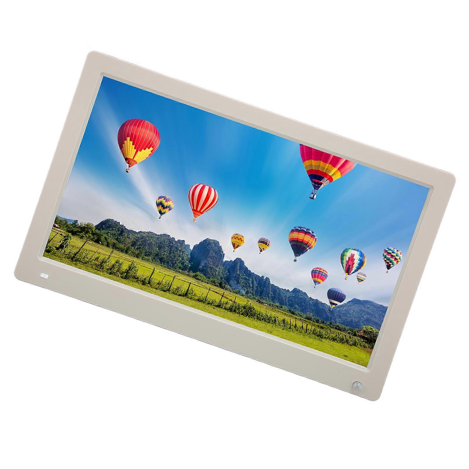 15.6 Inch Digital Photo Frame 1920x1080 IPS Display White US Plug