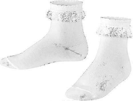 1 Pair Romantic Lace Unisex Socks For Children White Cotton Reinforced Fine Without Pattern With Frilly Edges