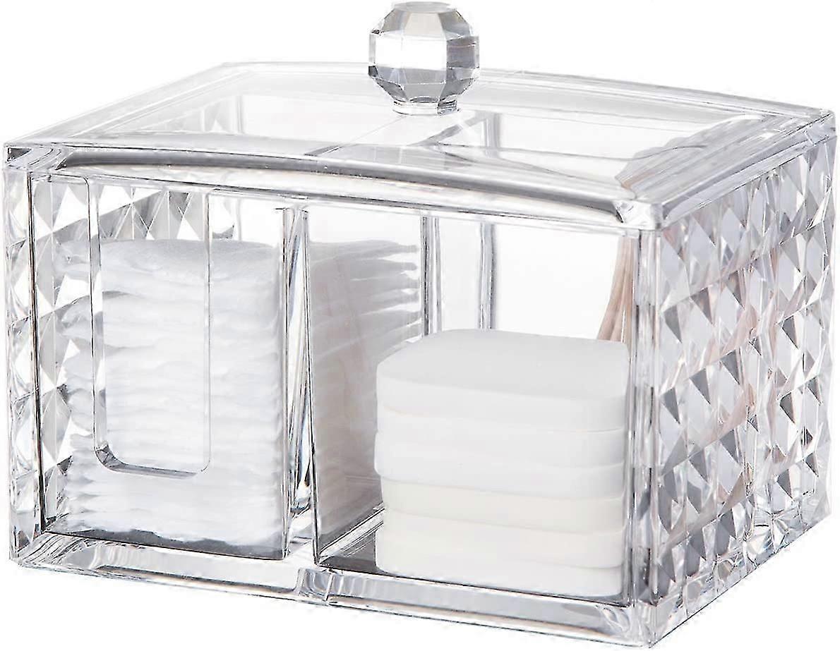 Acrylic Cosmetic Storage Box with Lid for Cotton Storage
