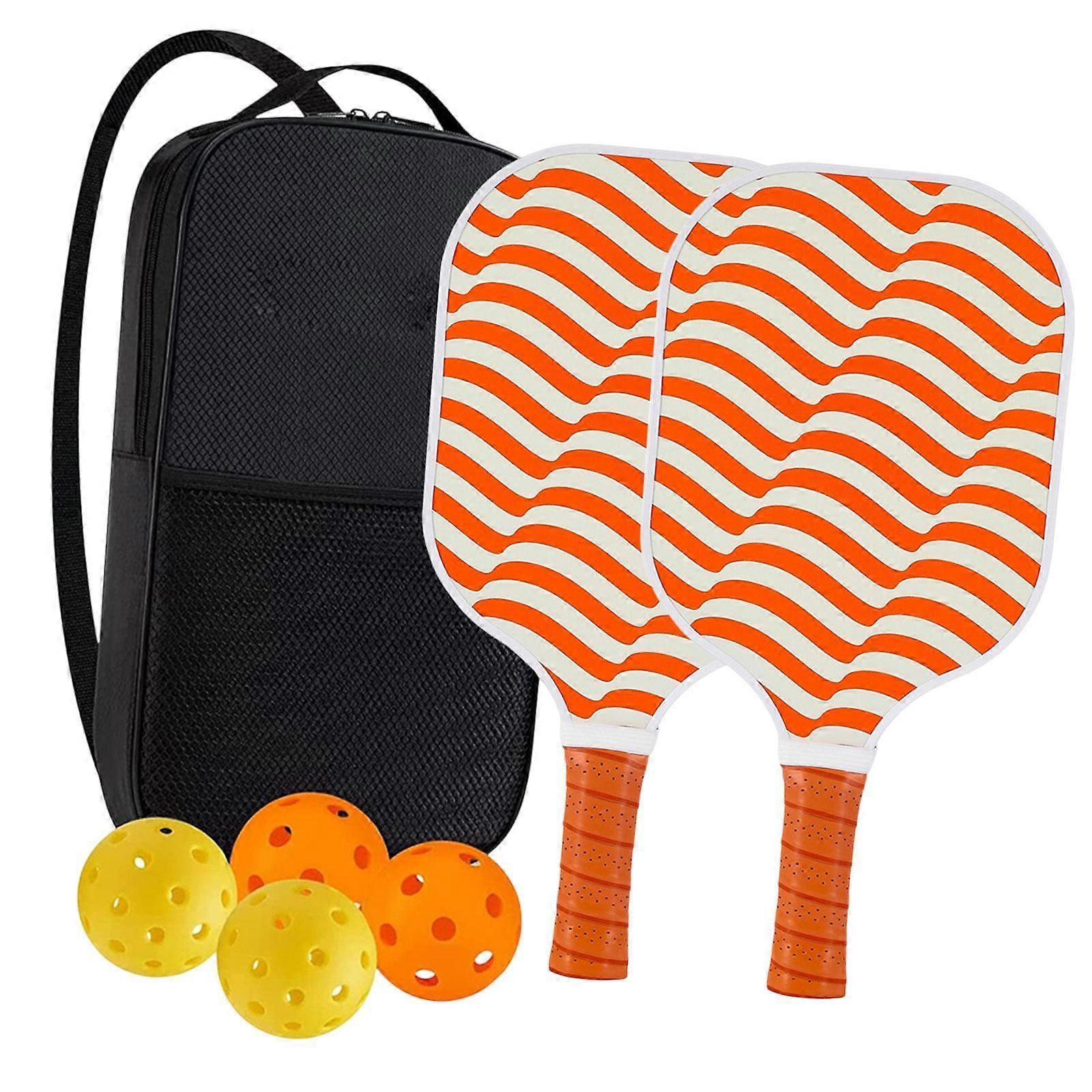 Pickleball Racket Set Includes 2 Rackets 4 Pickleballs for Home Gym Training