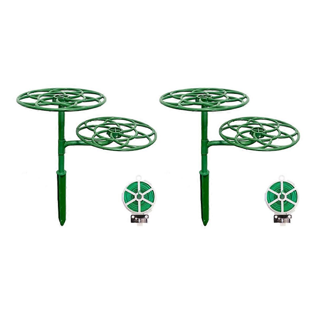 2 Set Sunflower Flower Support Stand Two-Layer Plant Support Rack for Climbing and Grafting