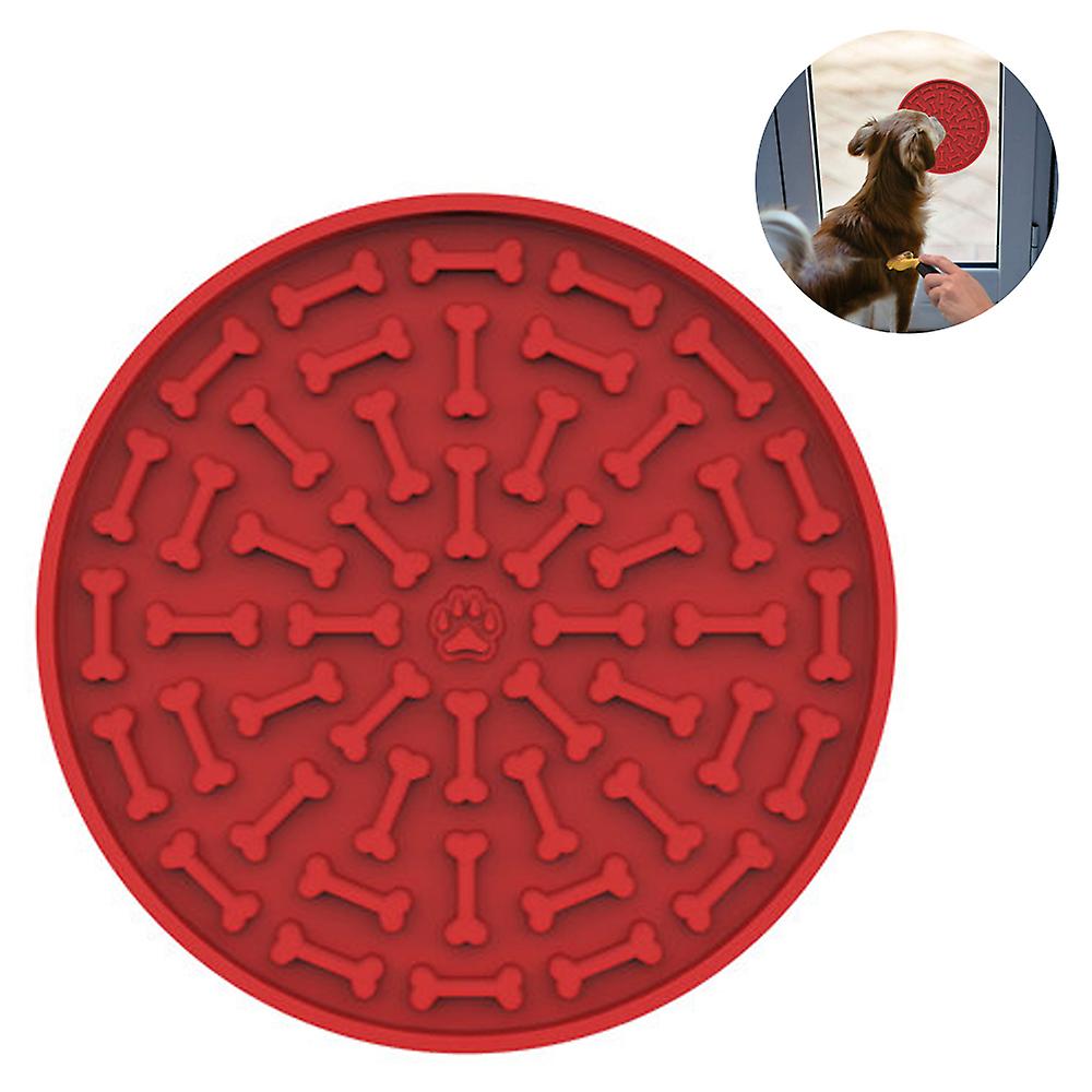 Dog Slow Release Pads Dog Licking Pads Peanut Butter Licking Pads For Pet Bathing, Grooming And Dog Training-Red