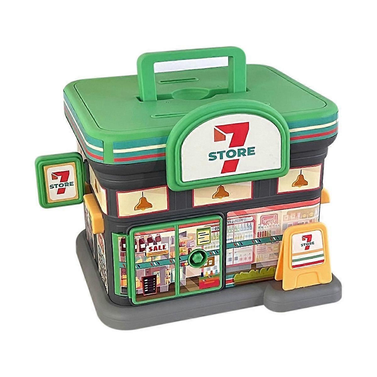 Portable Store-Shaped Money Box with Key Lock Plastic Piggy Bank for Kids & Adults Ideal Gift for S