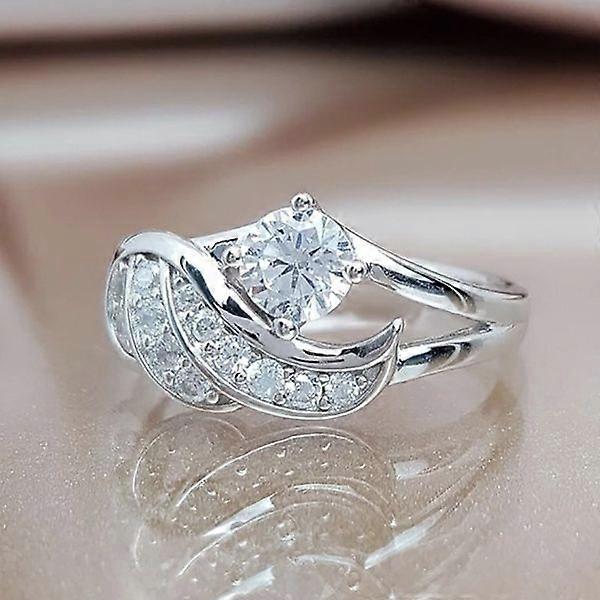 Stone Angel Wings Charming Ring [Silver]