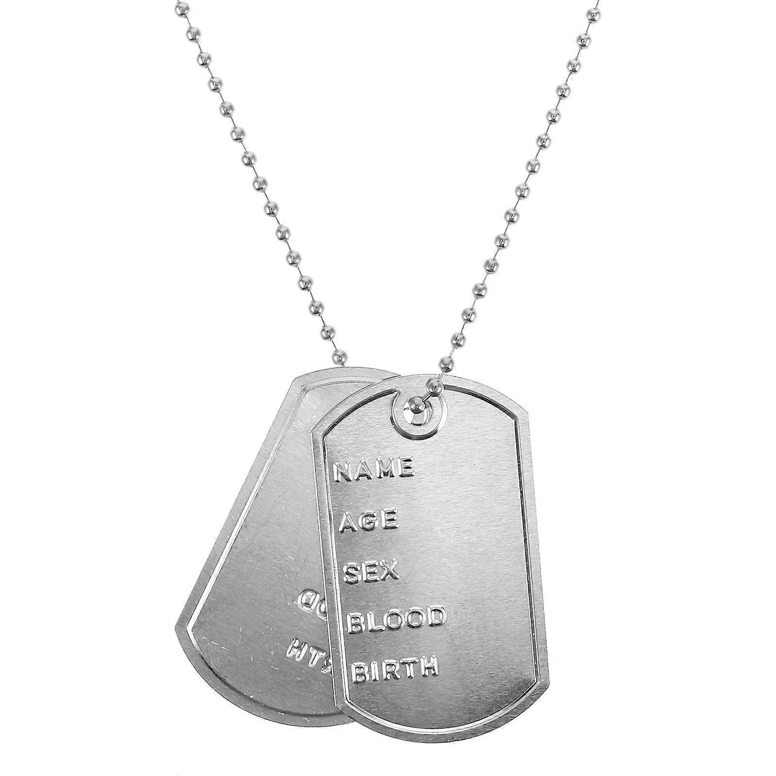 1 Set Classic Men's Army Dog Tag Necklace with Chain for Cosplay Costume Parties and Everyday Wear Authentic Army Style Accessory