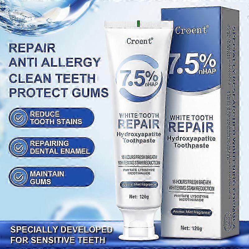 Hydroxyapatite Toothpaste for Advanced Enamel Protection, Gentle and Effective Formula, Fluoride-Free Toothpaste for Sensitive Teeth