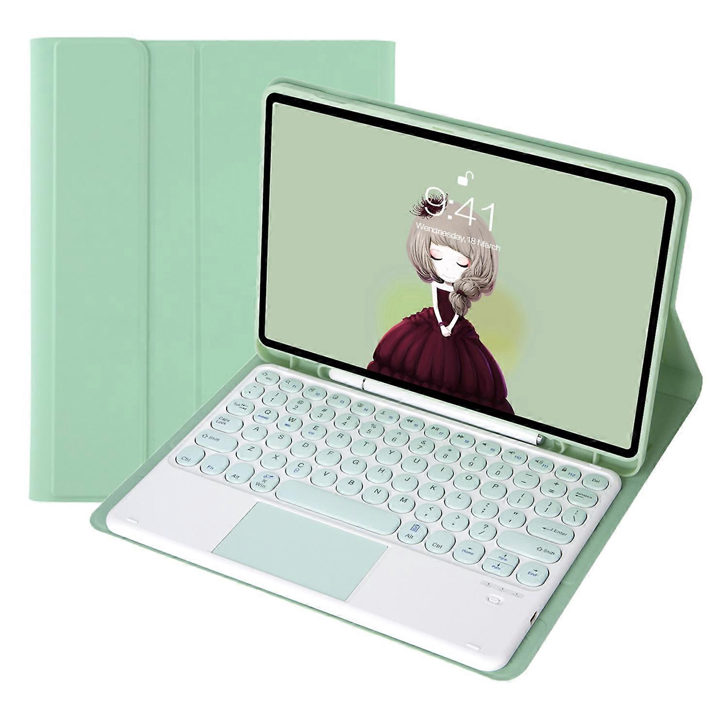 Candy Color TPU Round Keycap Touch Bluetooth Keyboard Leather Case