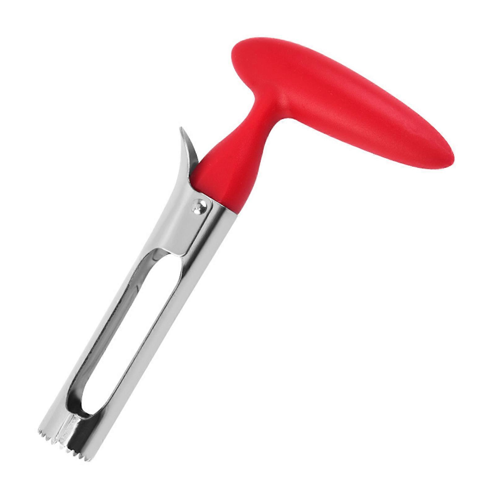 Pear Cores Remover Fruit Seeder Stainless Steel Fruit Corer with Plastic Ergonomic Handle Vegetable Preparation Tool Red