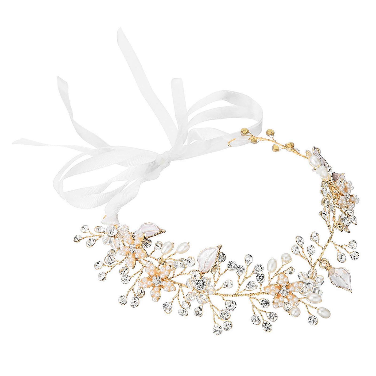 Rhinestone Imitert Perle Blomst og Blad Anheng Brude Hodeplagg