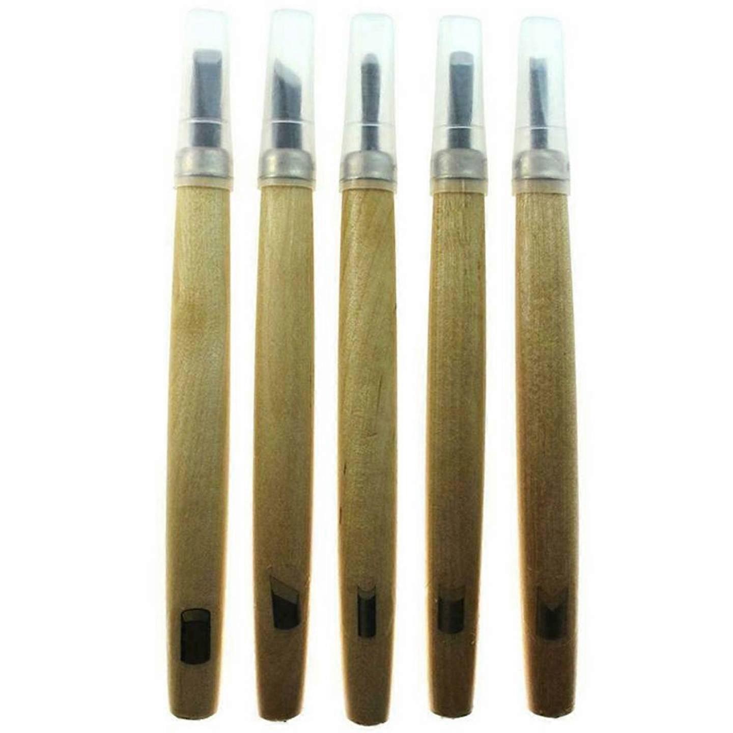 Michihamono 5pcs Japanese Wood Carving Tool Kit with Skew Chisels Gouge Set