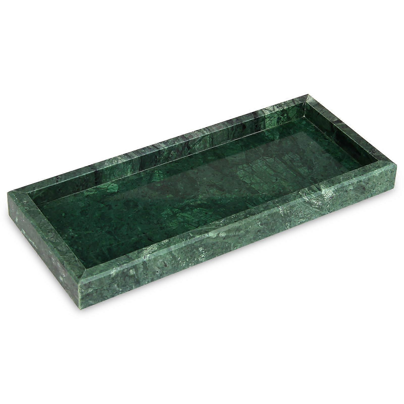 Bathroom Tray with Natural Marble Non-Slip Surface for Toiletries