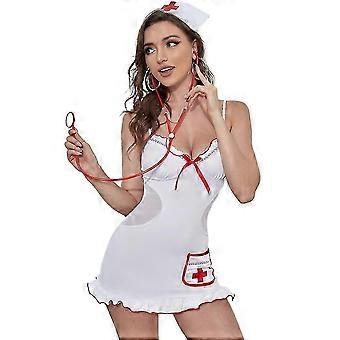 Kobiety Sexy Nurse Uniform Zestaw bielizny Babydoll Nightdress