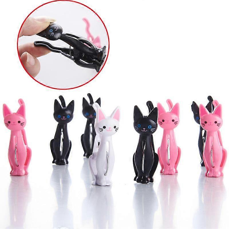 Creative Cat Cartoon Clip Strong Plastic Clothes-pin Shape Receive A Clip Socks Hanging Pegs Clamps Laundry Photo Holder