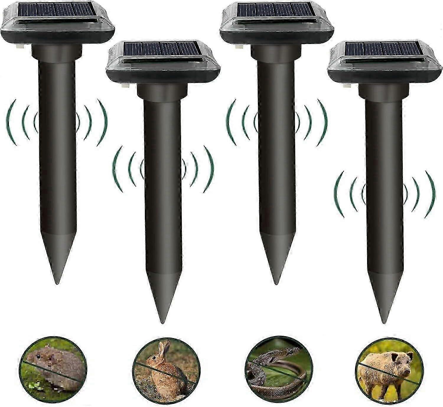 Ultrasonic Outdoor Repellent Device for Animals, Waterproof and Sunscreen, Snake and Mole Repellent, Buzzer, Mouse Repellent