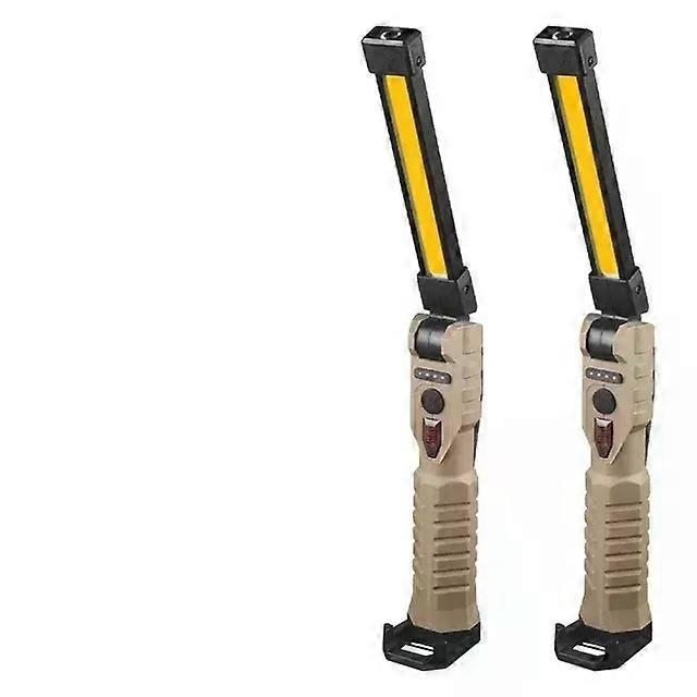 USB Rechargeable Foldable LED Flashlight Built-in Battery Magnetic Hook Work Light Outdoor Portable Camping Emergency Lamp