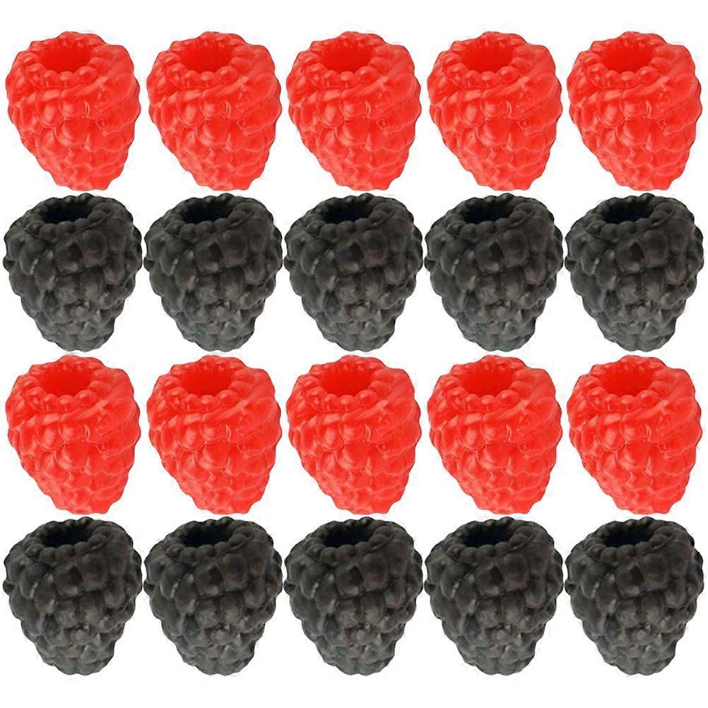 20pcs Realistic Simulation Raspberry Model Fake Raspberry Prop Fake Fruit Model Photo Prop