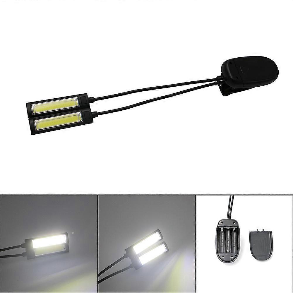 Bærbar Doble Fleksible Armer COB LED-klipp Campinglys Lesepult Bærbar Musikkstativlampe 2