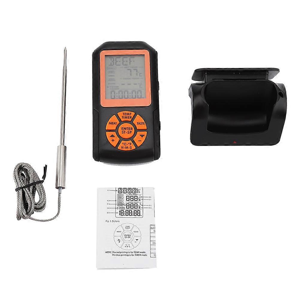 Digital Wireless BBQ Grill Thermometer with Dual Probes, LCD Display, Temperature Range -58°F to 572°F