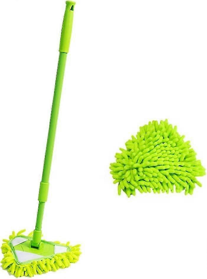 Rotatable Adjustable Triangle Cleaning Mop (Green)