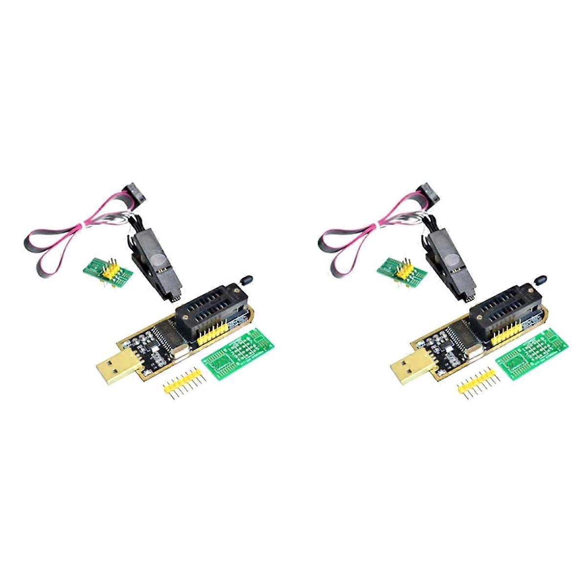 2X CH341A 24 25 Series EEPROM Flash BIOS USB Programmer Module + SOIC8 SOP8 Test Clip for EEPROM 93