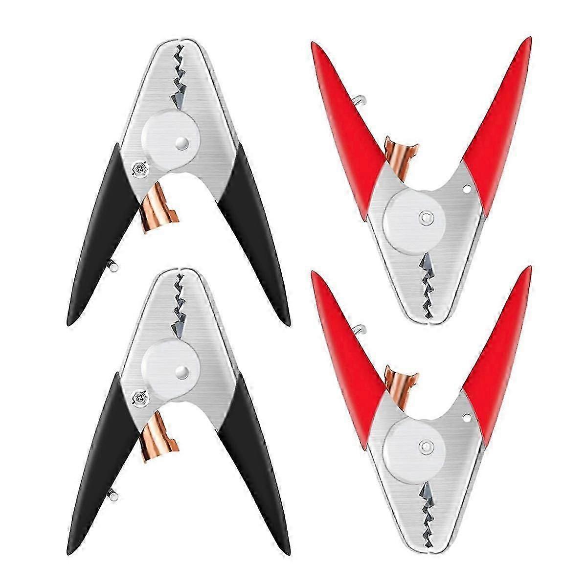 Jumper Kablo Kelepçeleri Ağır Hizmet Tipi 4 Adet, Akü Kelepçeleri Jumper Kablo Uçları 6 inç Akü Şarj Cihazı Kelepçeleri