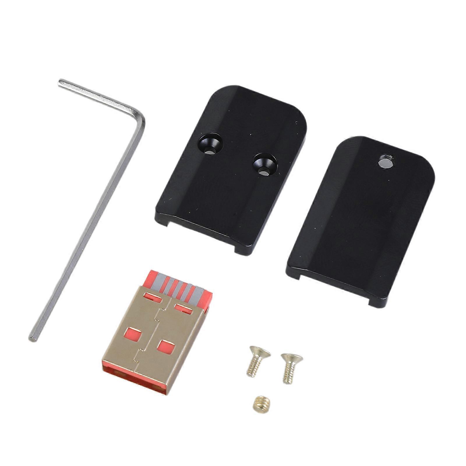 Aluminum Alloy USB3.0 Type A DIY Male Plug Solder Type for 6mm Cable for Mouse Keyboards Repair Part Accessories  black