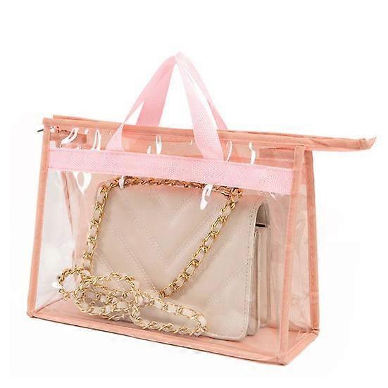 ארגונית אחסון תיקי יד שקית אבק עמידה למים עיצוב שקוף סגירת רוכסן ארגונית אחסון ארנק עם ידית