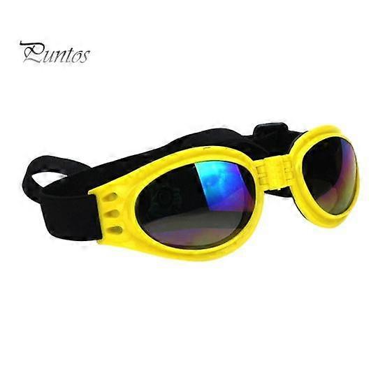 Dog Polarized Sunglasses Small Breed UV Protection Windproof Sun Glasses Pet Goggles Adjustable Folding Eye Wear with Elastic Band for Outdoor