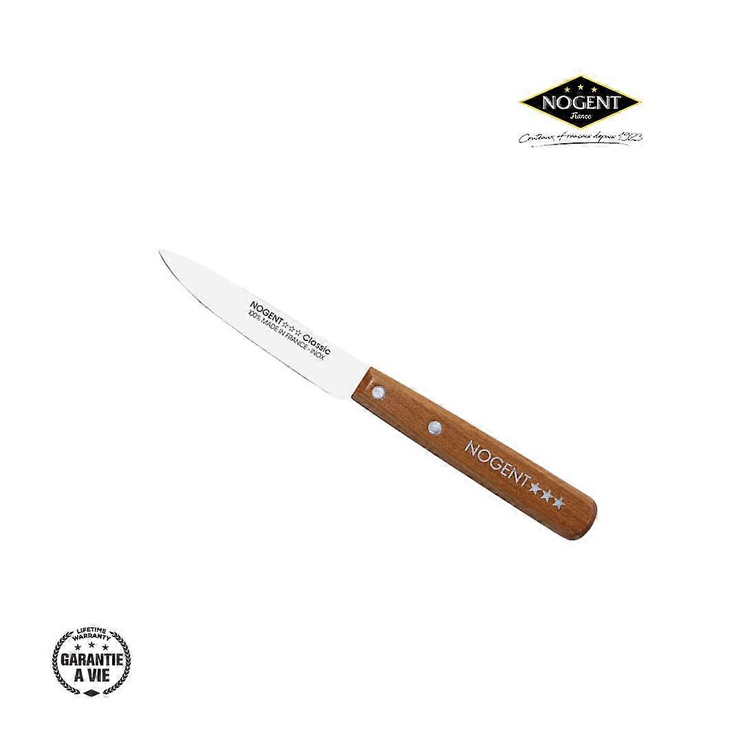 Nogent Paring knife 9 cm with cherry wood handle - smooth cutting edge - 100% French - lifetime warranty