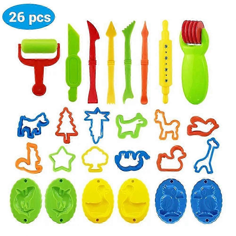 26pcs DIY חימר קריסטל פלסטלינה עובש דוגמנות ערכת חימר קריסטל פלסטיק לשחק בצק סט כלים לילדים מתנה לילדים